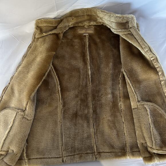 Faux Shearling Jaclyn Smith Vest XXL Suede Look Zip Front Fuzzy Soft Lined - Picture 3 of 13